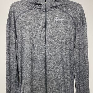 Nike Running‎ Women's Quarter Zip Turtleneck Long Sleeve Gray Sweatshirt Size S